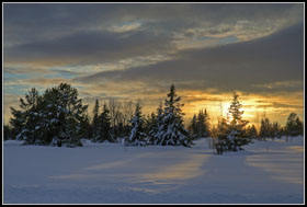 Sonnenuntergang am letzten Ski-Tag