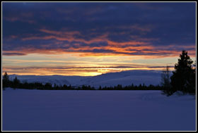 Sonnenuntergang am letzten Ski-Tag